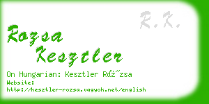 rozsa kesztler business card